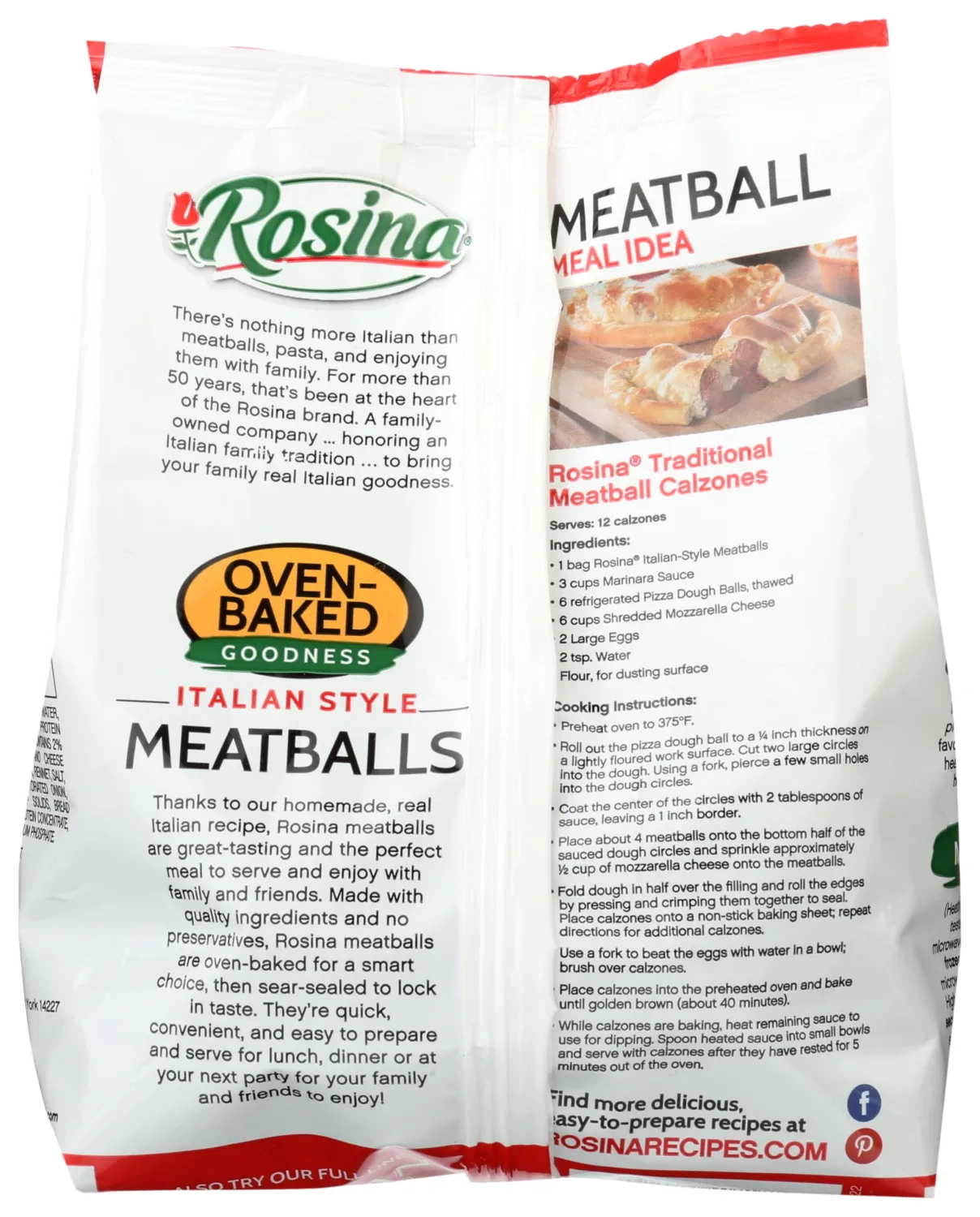 Rosina, Italian Style Meatballs, 26 oz (Frozen)