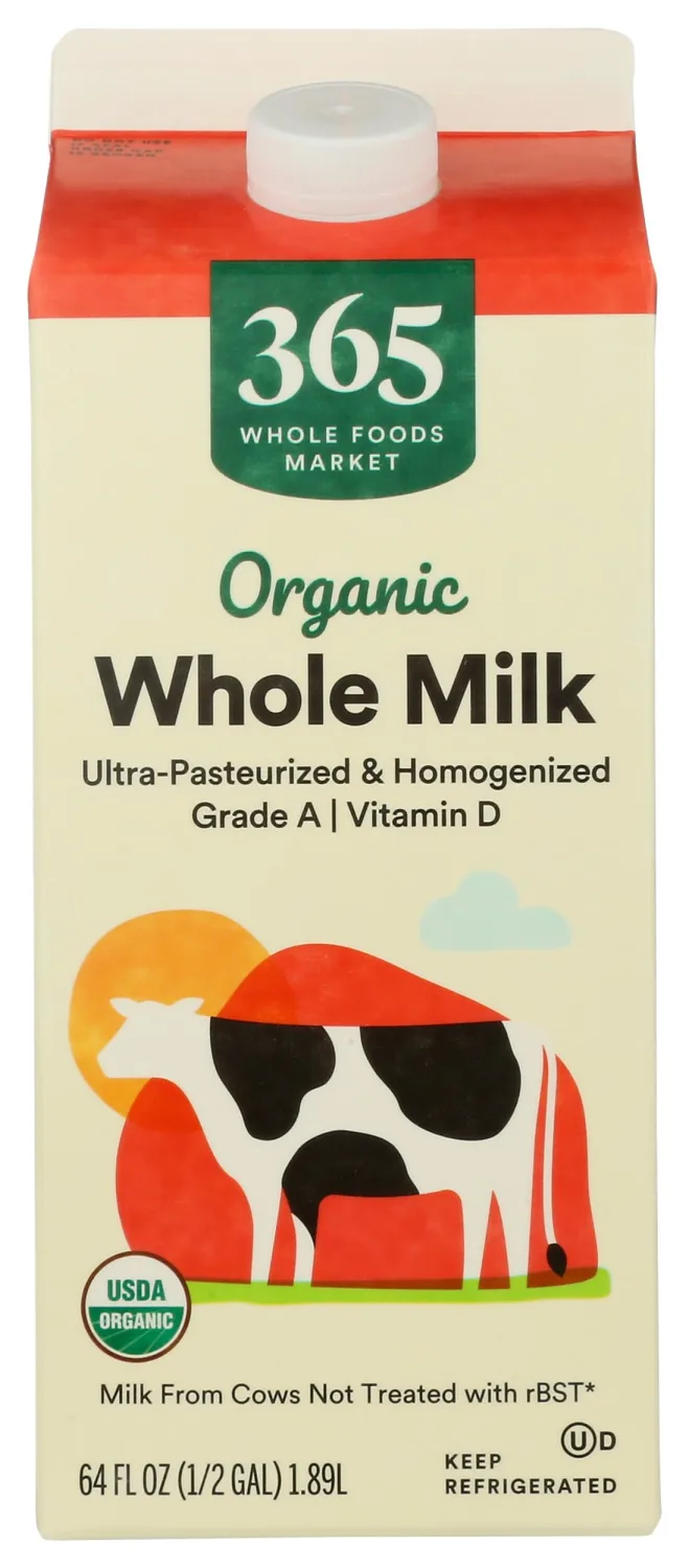 365 by Whole Foods Market Organic Whole Grade A Milk, Ultra-Pasteurized & Homogenized, 64 OZ