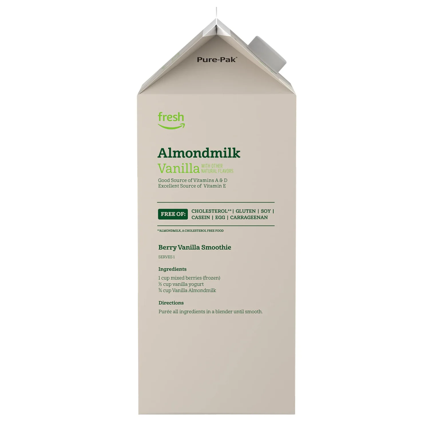 Amazon Fresh Brand, Vanilla Almondmilk, 64 Fl Oz (Previously Happy Belly)