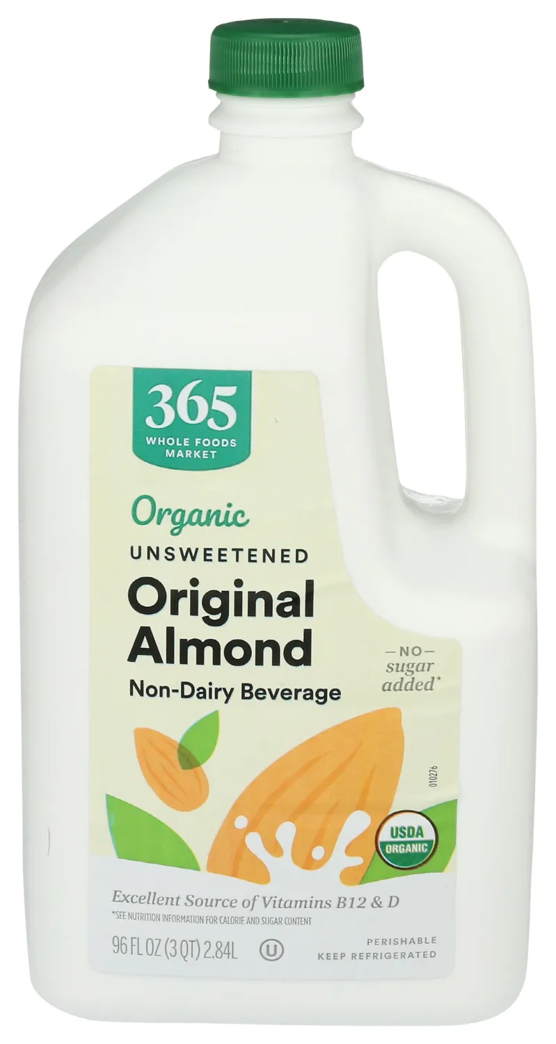 365 By Whole Foods Market, Milk Almond Unsweetened Organic, 96 Fl Oz