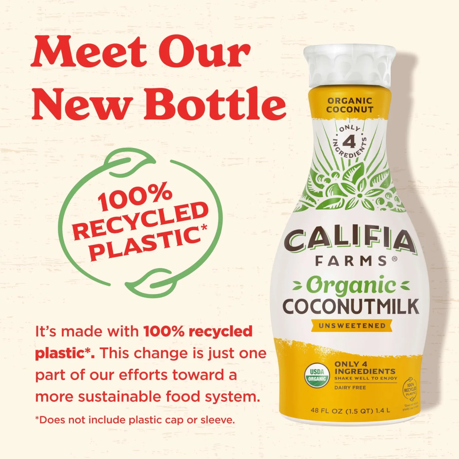 Califia Farms - Organic Unsweetened Coconutmilk, 48 Oz, Dairy Free, Vegan, Plant Based, Organic Milk, Non GMO, Low Calorie, USDA Organic