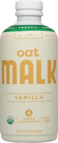 MALK Organic Vanilla Oat Milk 28 fl oz - Non GMO, Gluten Free, Dairy Free, Plant Based, Vegan