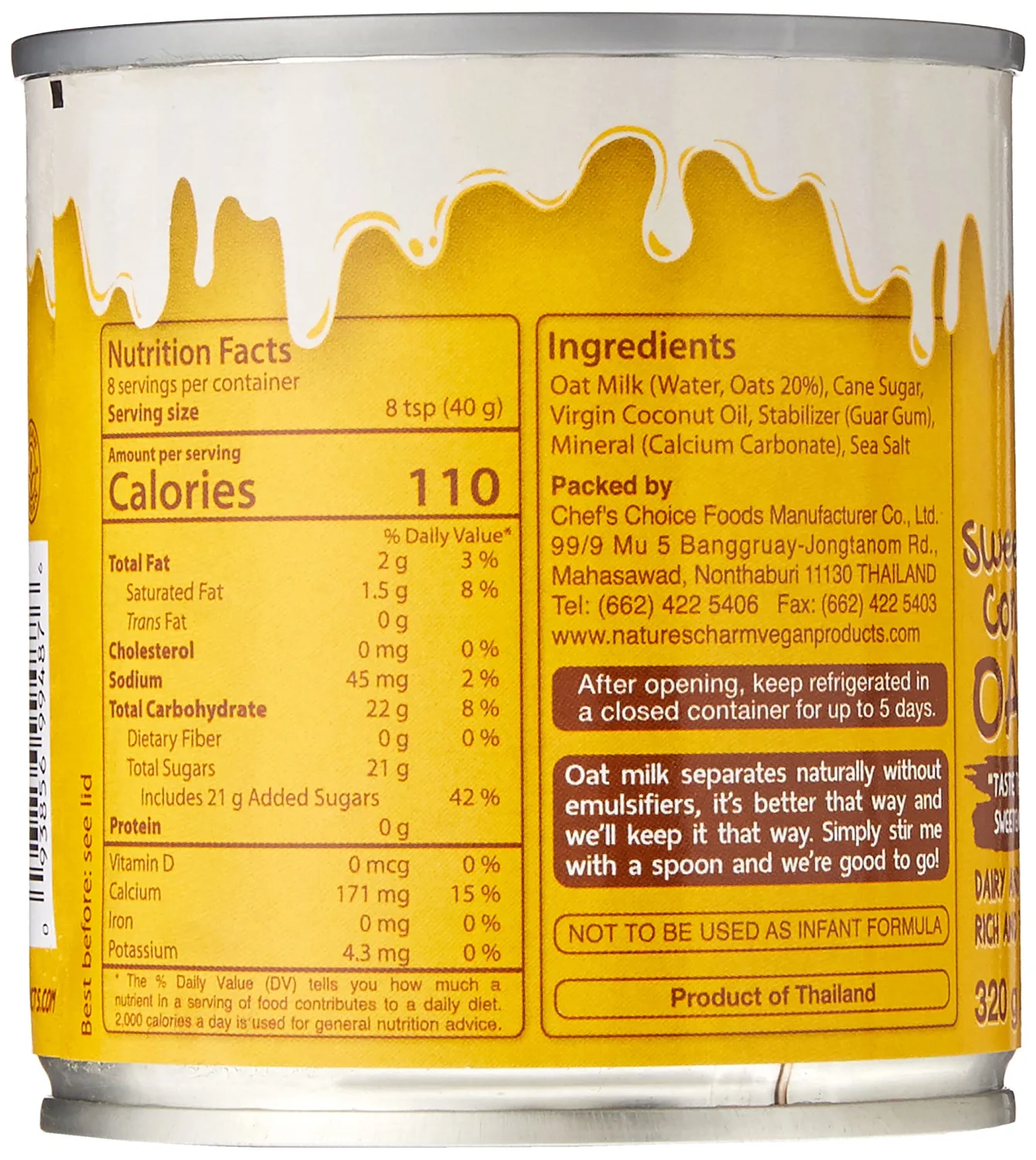 Natures Charm Milk Oat Condensed 11.25 FO