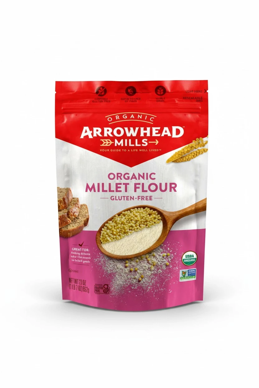 Arrowhead Mills Organic Gluten Free Millet Flour, 23 oz Bag