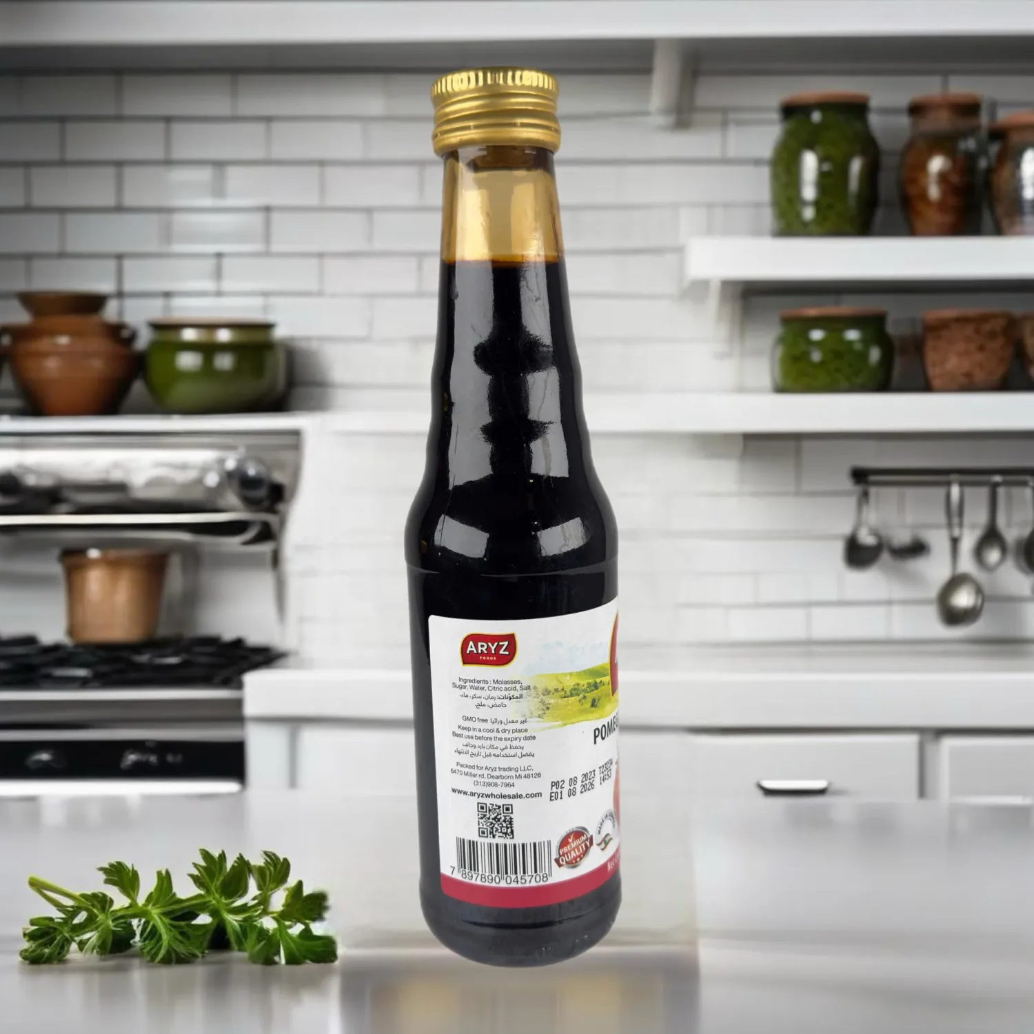 ARYZ Foods Pomegranate Molasses – 100% Natural, Premium Quality, No Added Sugar – 10 oz Bottle, Authentic Lebanese Sour & Sweet Syrup