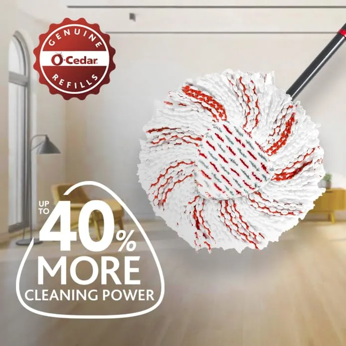 O-Cedar EasyWring Deep Clean Refill (1-Pack) | 40% More Cleaning Power | Microfiber Mop Refill Compatible with O-Cedar EasyWring Spin Mop & Bucket System