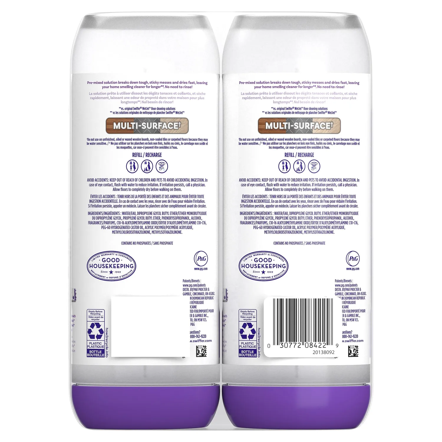 Swiffer PowerMop Floor Cleaning Solution with Fresh Scent, PowerMop Refills, Floor Cleaner for Mopping, 25.3 fl oz, 2 Pack