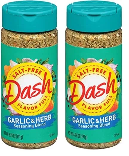 Dash Salt-Free Seasoning Blend, Garlic & Herb, 6.75 Ounce (Pack of 2)