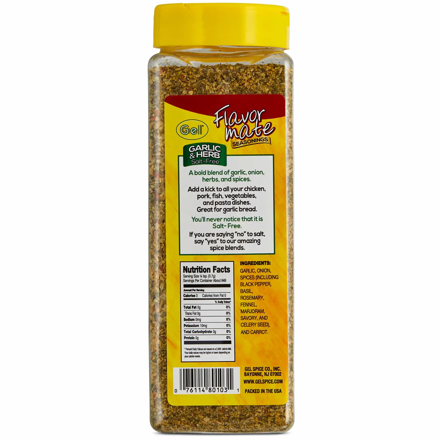 Flavor Mate Garlic & Herb No MSG Salt Free Seasoning - 16 oz - Club Size
