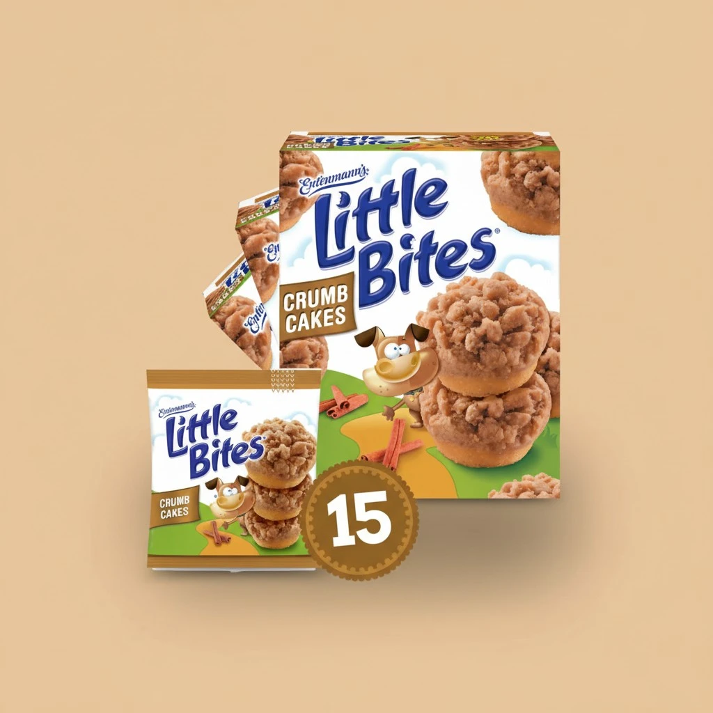(3 pack) Entenmann's Little Bites Crumb Cake Cinnamon and Brown Sugar Soft Mini Muffins, 15 individual packs (1.75 oz each), 26.25 oz Box