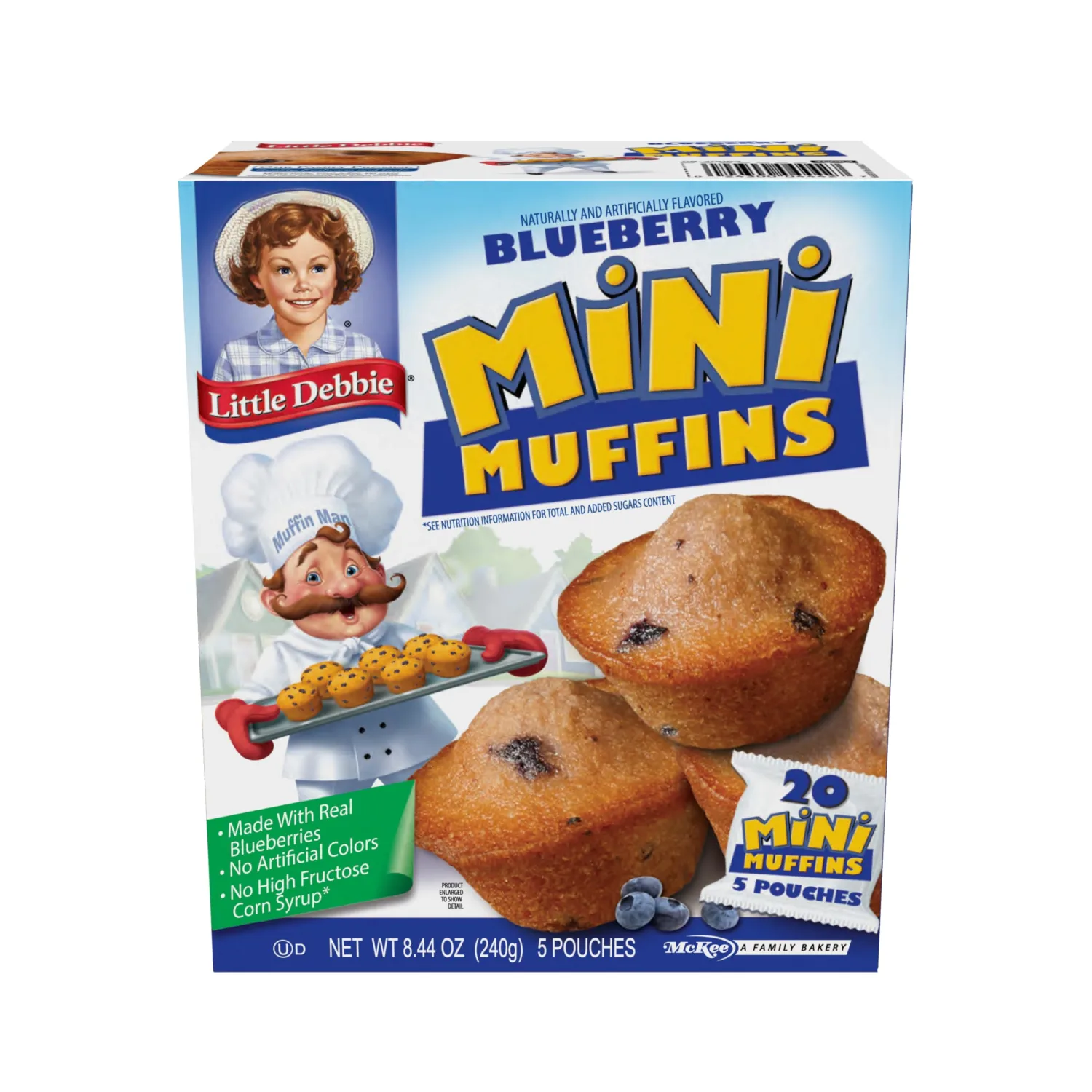 Little Debbie Blueberry Mini Muffins, 5 Pouches, 8.44 OZ Box