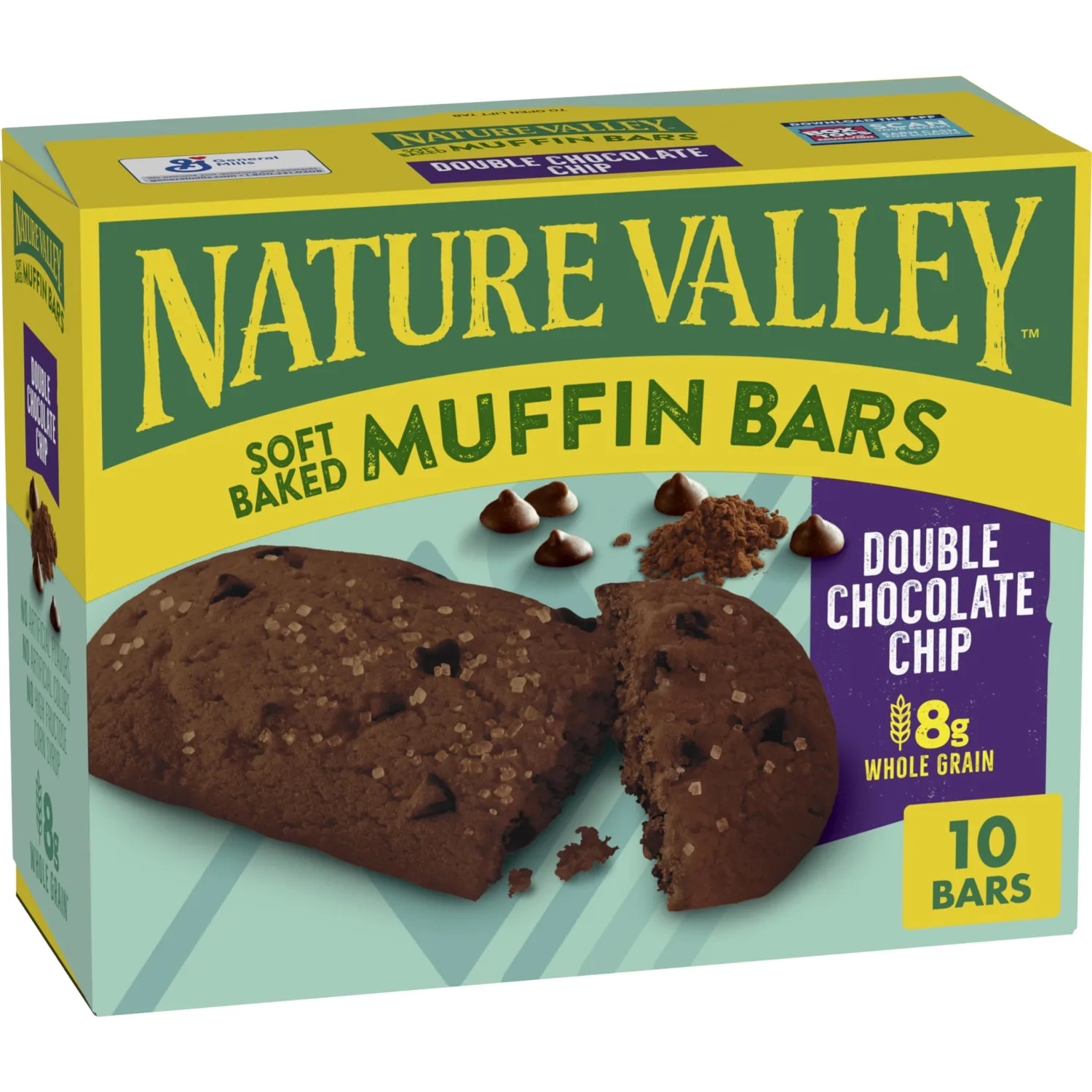 Nature Valley Soft Baked Muffin Bars, Double Chocolate Chip, Made With Whole Grain, 10 Count, 12.4 oz