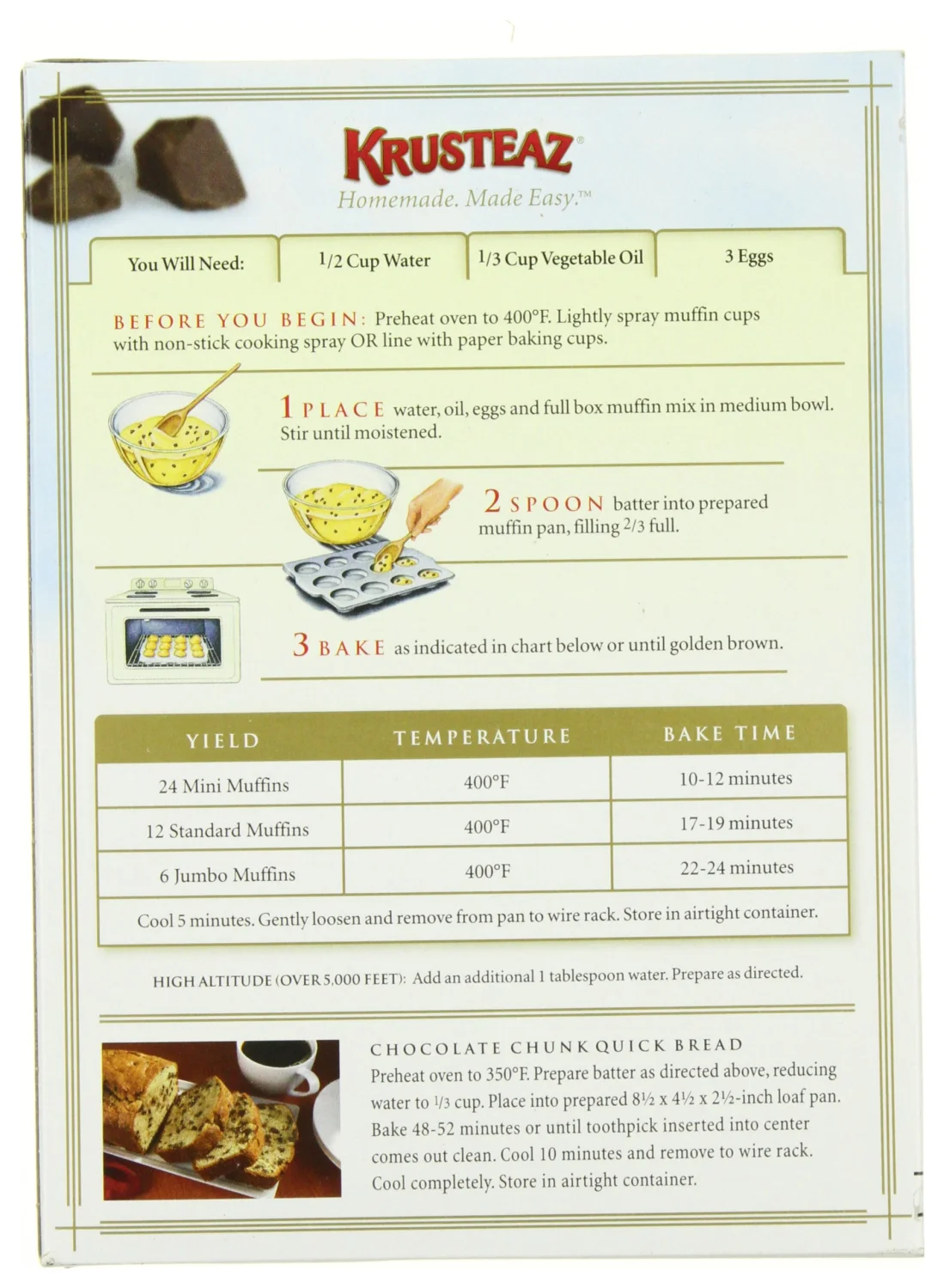 Krusteaz Chocolate Chip Muffin Mix, 18.25 oz