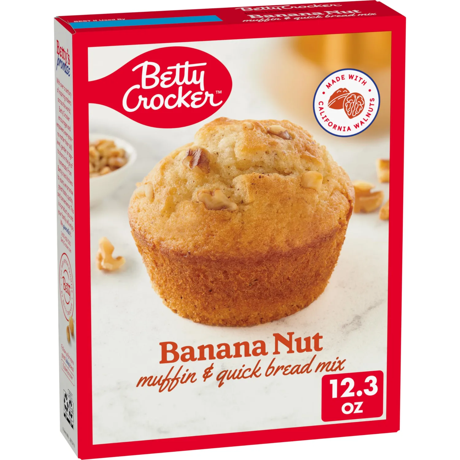 Betty Crocker Banana Nut Muffin and Quick Bread Mix, Made With California Walnuts, 12.3 oz.