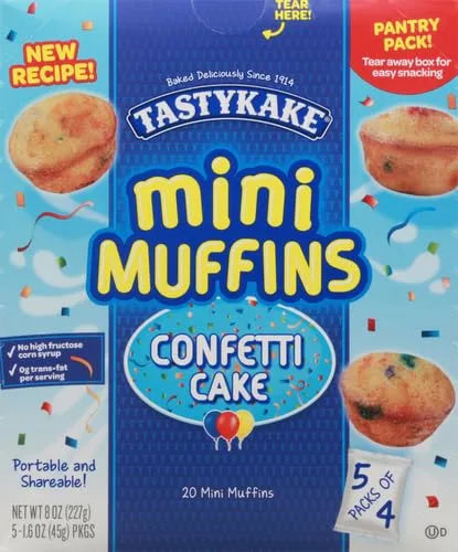 TastyKake Confetti Cake Mini Muffins, 5 Pouchesper Box, 8 Oz, 8.0 Oz
