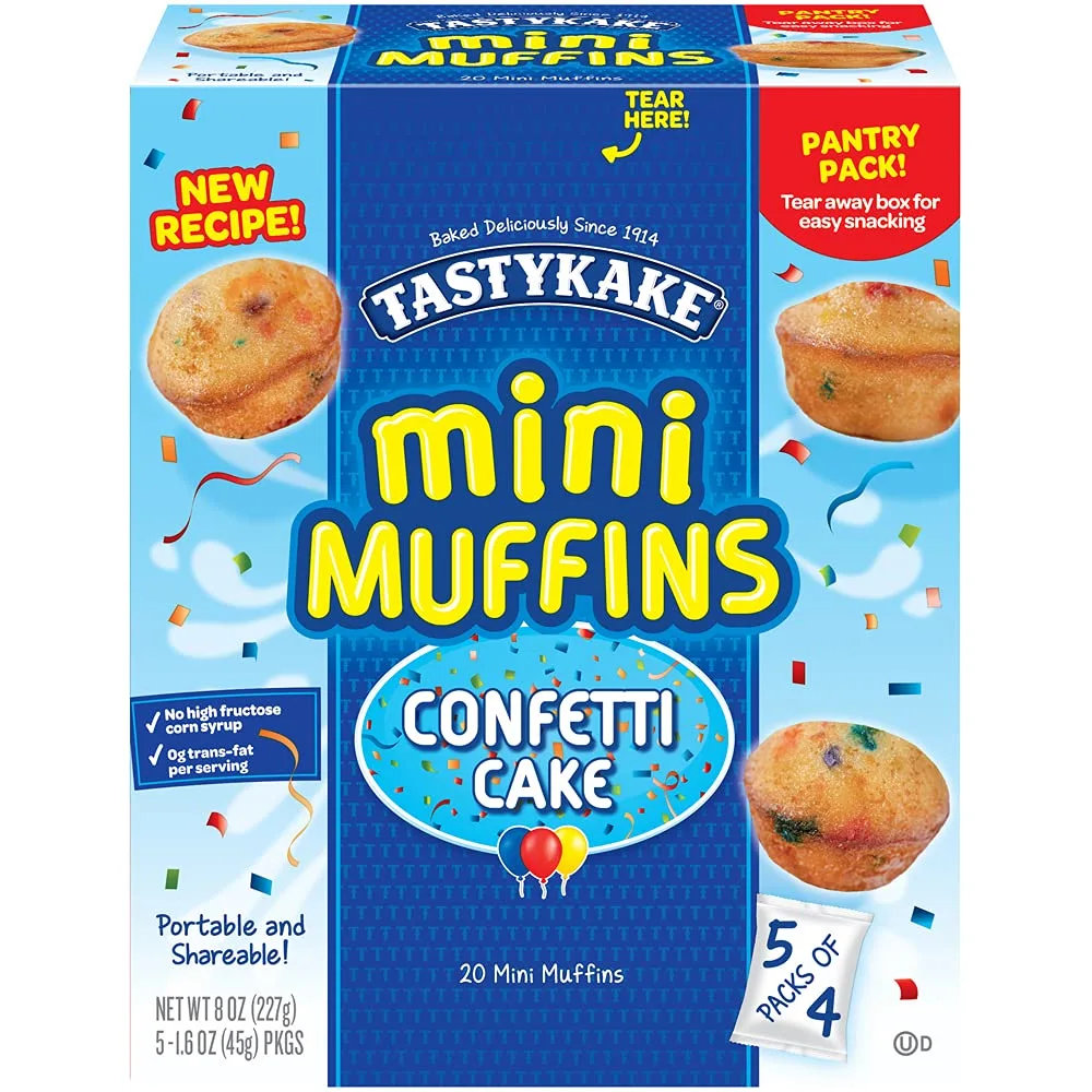 TastyKake Confetti Cake Mini Muffins, 5 Pouchesper Box, 8 Oz, 8.0 Oz