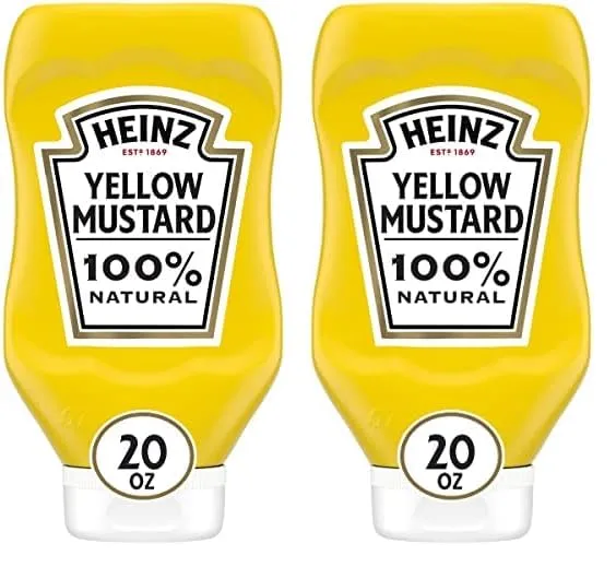 Heinz Yellow Mustard (20 oz Bottle), Packaging May Vary (Pack of 2)