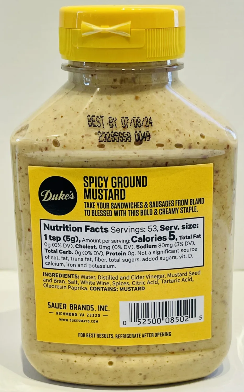 DUKES SPICY GROUND MUSTARD 9.5 oz