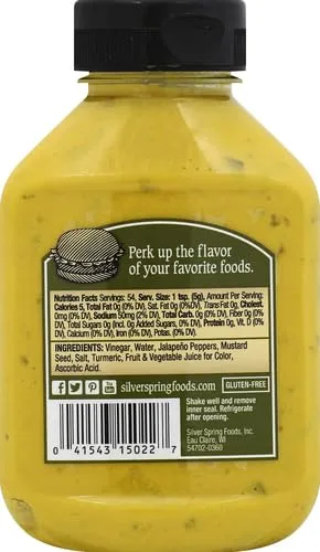 Silver Springs Mustard, Jalapeno, 9.5 oz