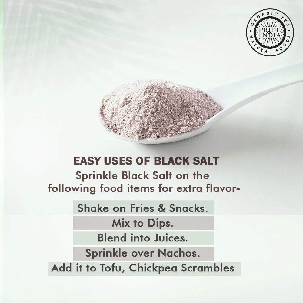 Pride Of India - Himalayan Black Rock Salt - Extra-Fine Grind, (4.0 oz, 113.4gm)- Kala Namak - Contains 84+ Minerals - Perfect for Cooking