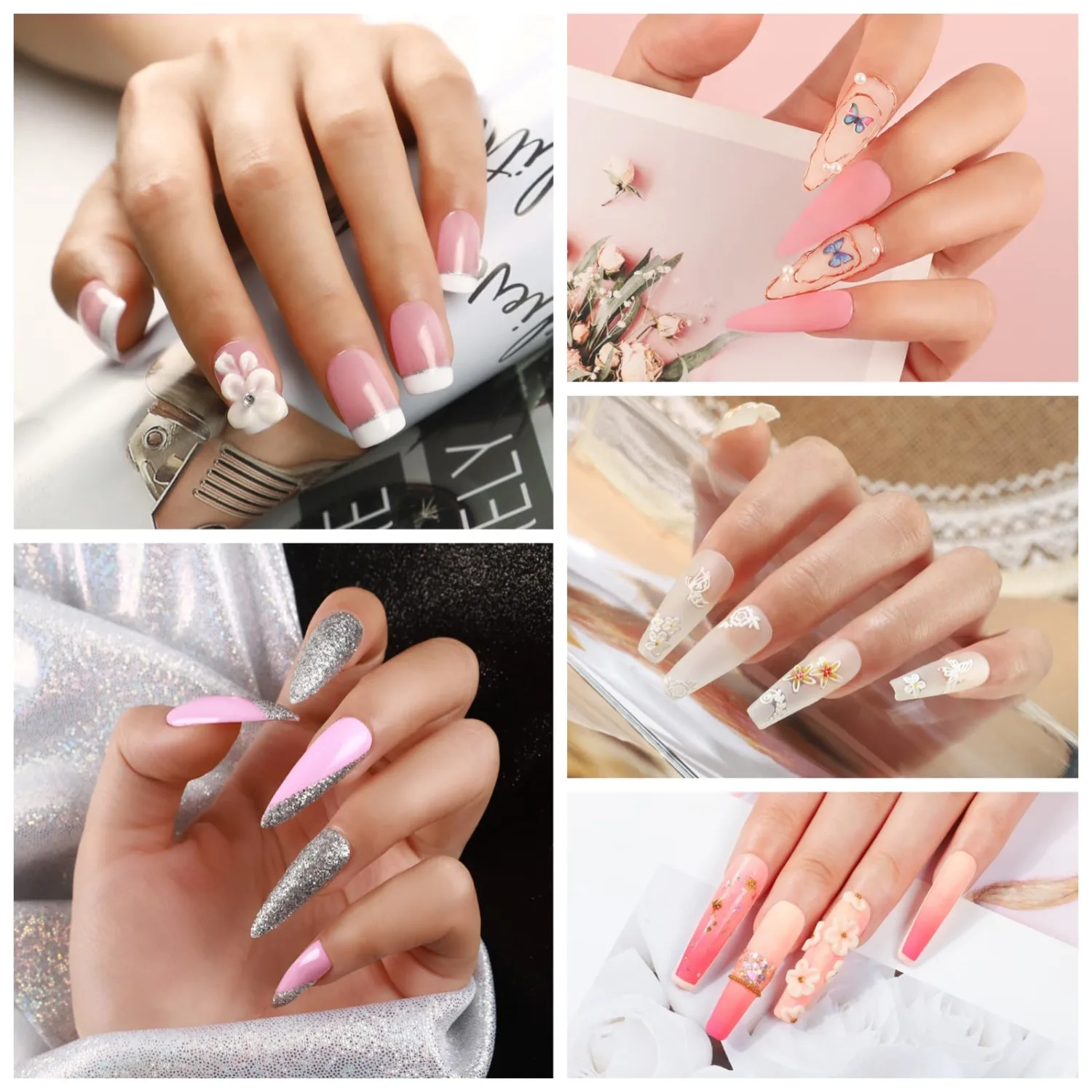 COSCELIA Acrylic Nail Kit for Beginners with Everything: Professional Acrylic Powder, Glitter Decoration Powder, Rhinestones, Tips, Complete Nail Art Kit at Home Gift for Women