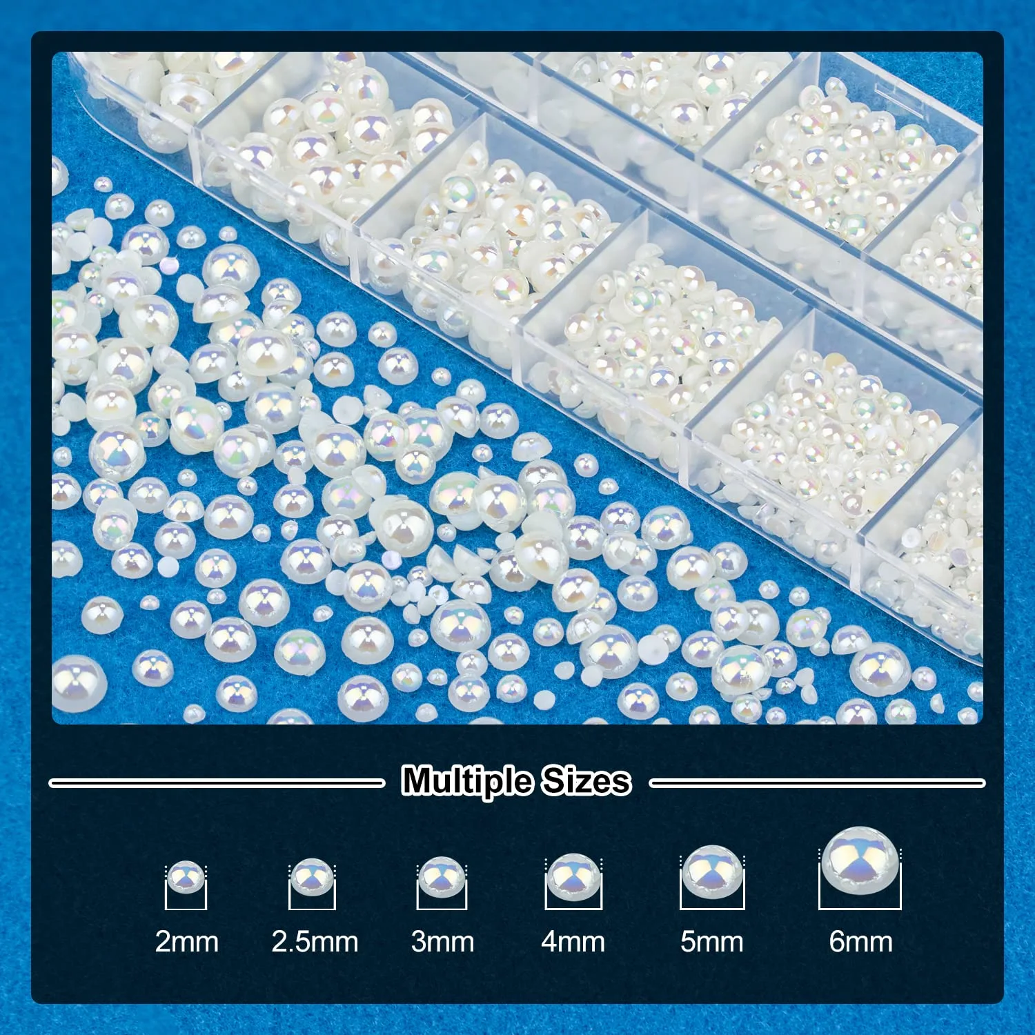 Nail Art Rhinestone Glue Gel&Flatback Gems Accessories Kit, 1 Tube of 15ml Rhinestone Gel Glue(UV/LED Needed)+1 Box of Flat-Back Half Round Beige AB Pearls with Pickup Pencil and Tweezer