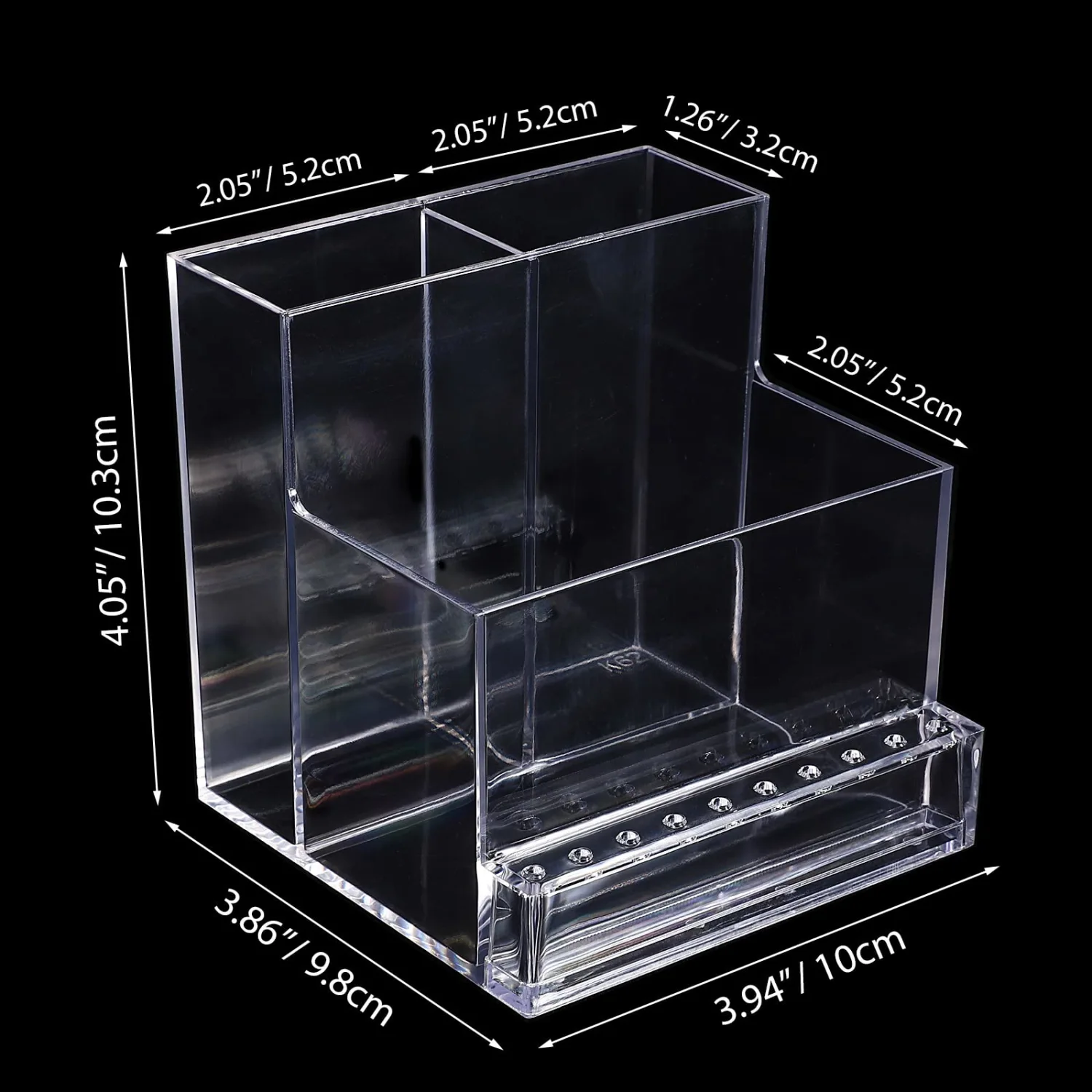 Noverlife 10 Holes Mini Nail Drill Machine & Bits Storage Box, Transparent Nail Drill Grinding Bit Organizer, Plastic Nail Drill Tool Displayer Holder Case (Not Included Nail Drill Machine & Bit)