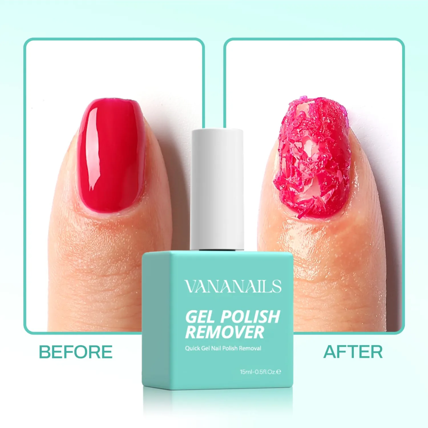 Gel Nail Polish Remover: Professional Polish Remover for Gel Nail Polish Quickly Removes 3-5 Minute No Need for Foil Soaking or Wrapping - 15ML