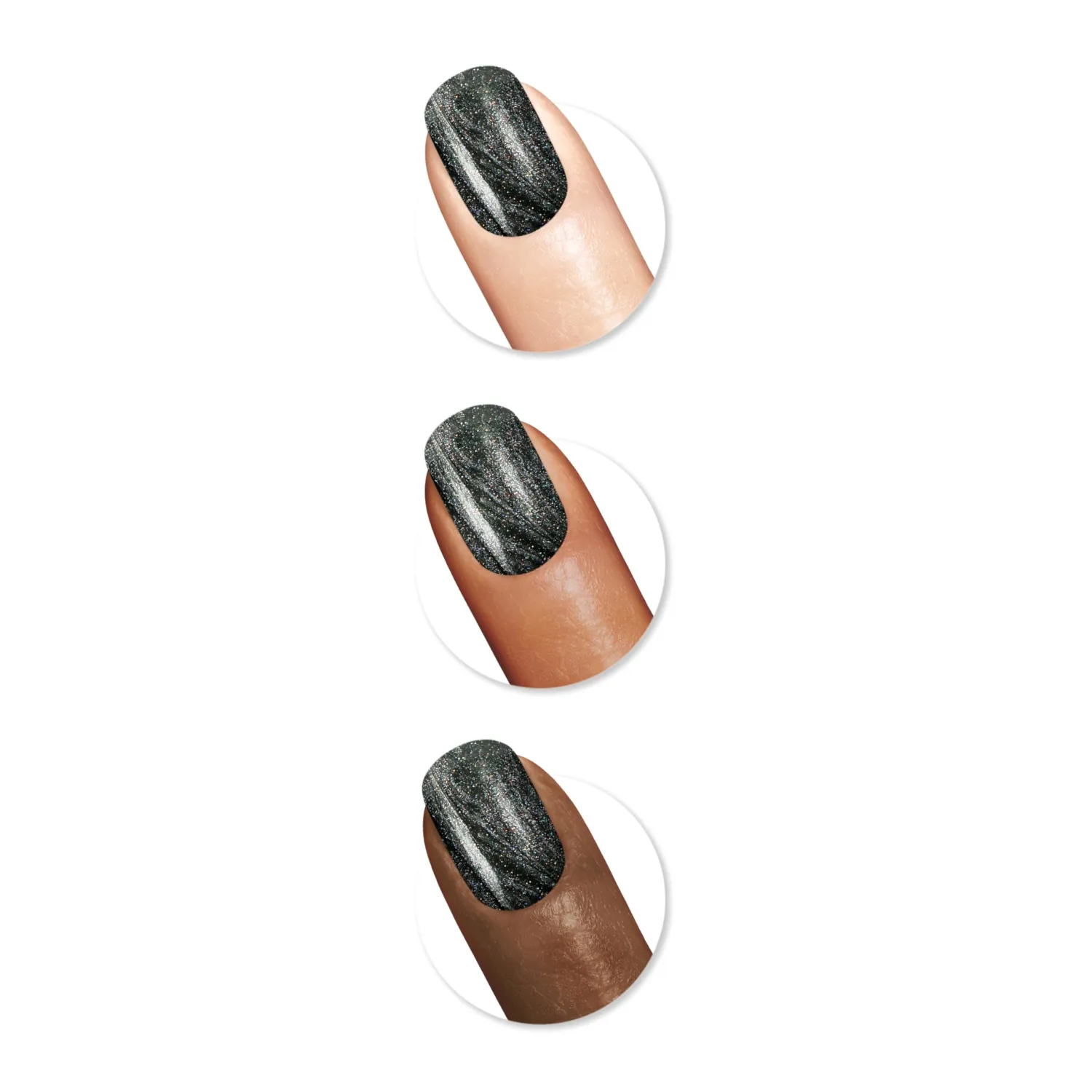 Sally Hansen Insta-Dri Holo-Glow, Chrome Zone, Quick Dry, Long Lasting, Opaque, Holographic Black Nail Polish