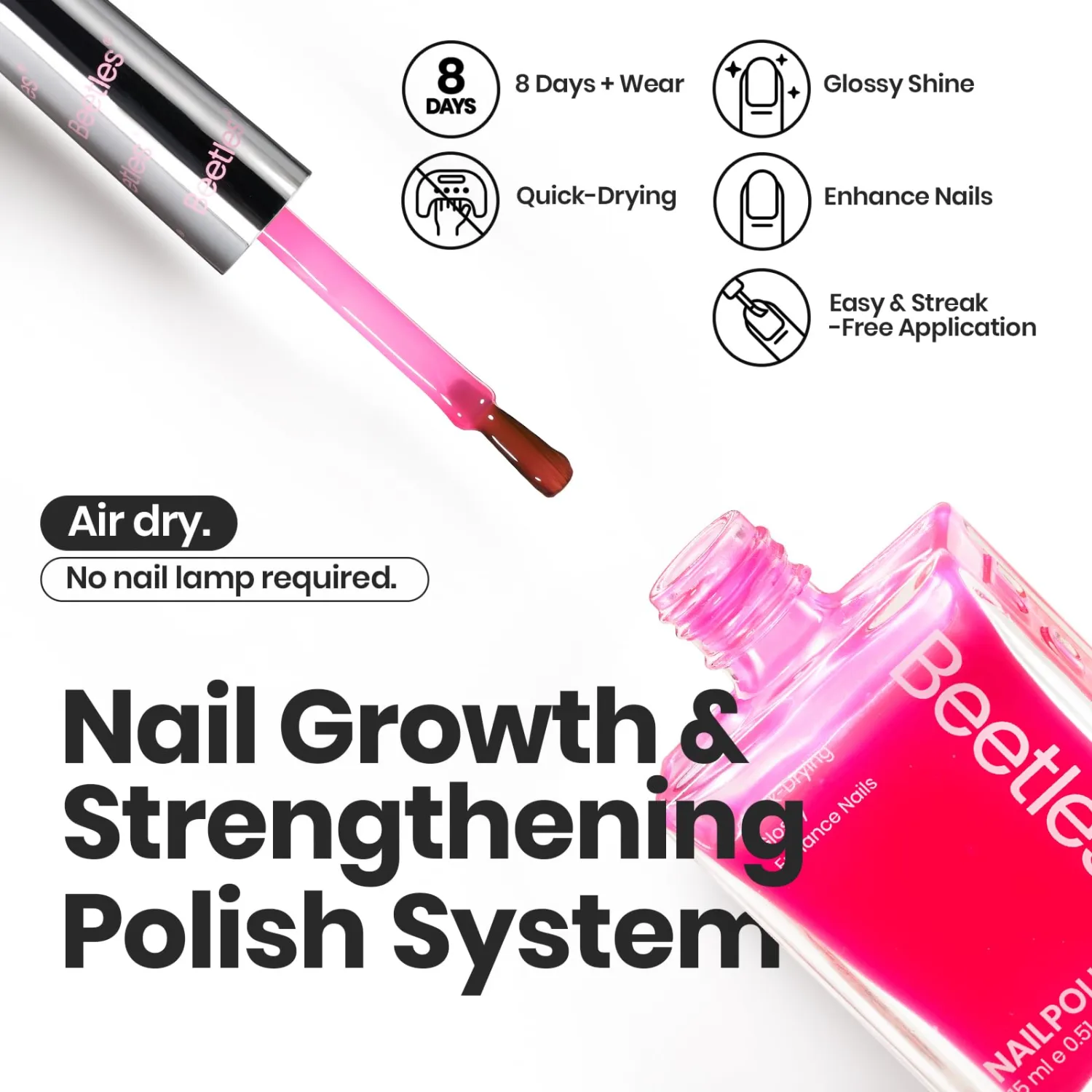 Beetles Neon Nail polish Set, 6 Jelly Colors Bright Rainbow Nail Polish Kit Quick Dry Summer Finger Nail Polish Glossy Shine Nail Lacquer Polish Long Lasting Nail Polish Gifts for Women