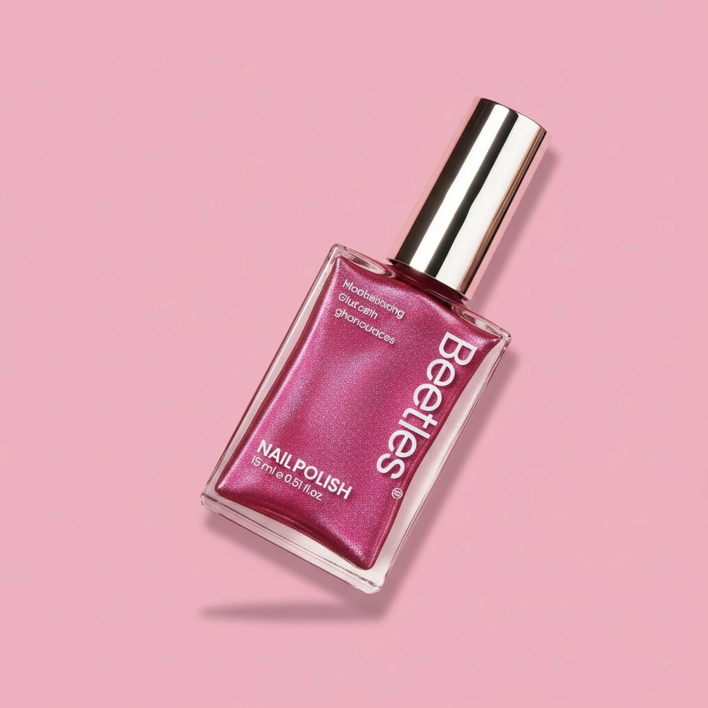 Beetles Hot Pink Nail Polish 15ml, Valentines Day Gifts for Women Fast Drying & Long Lasting Glitter Nail Polish Pink Nail Lacquer Glossy for DIY Nail Salon-Quality Results