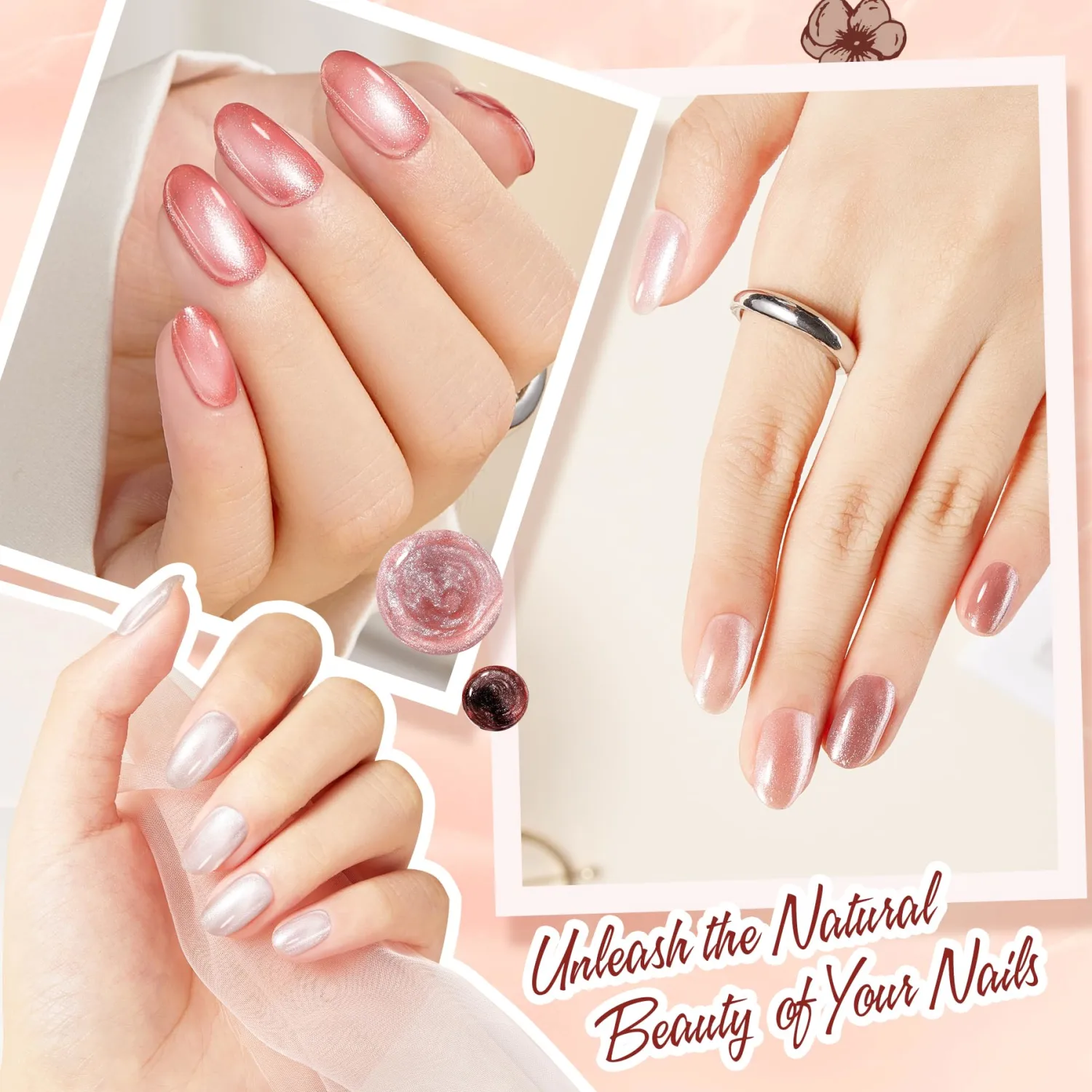 AZUREBEAUTY 8 Colors Nude Red Brown Winter Shades Shimmery Nail Polish Set, Quick-Dry Vegan, Perfect for Women Manicure Nail Art DIY Salon 10ml