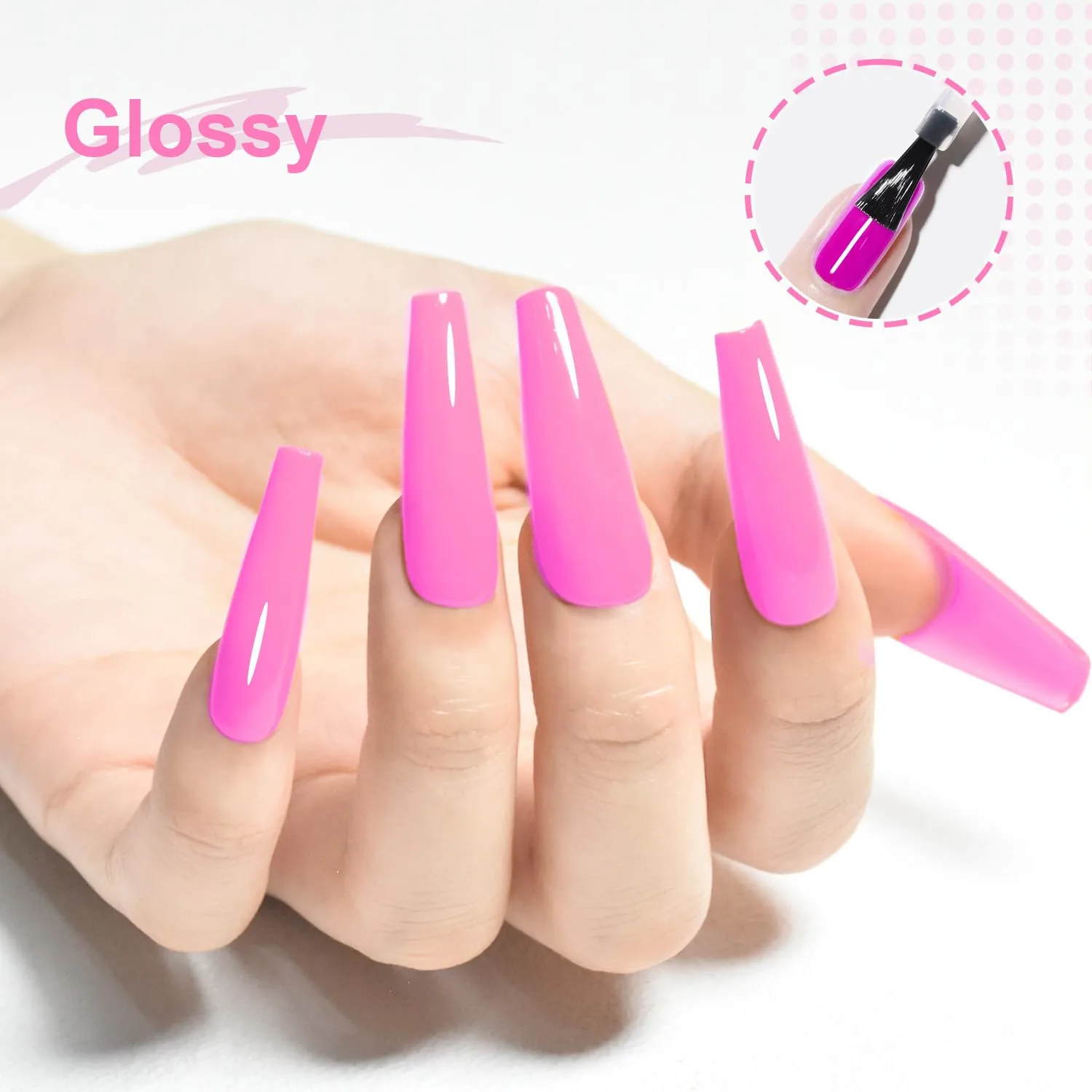 JODSONE 10ml Gel Nail Polish Light Pink Gel Polish Bright Pink High Gloss Soak Off U V Nail Manicure Salon DIY at Home
