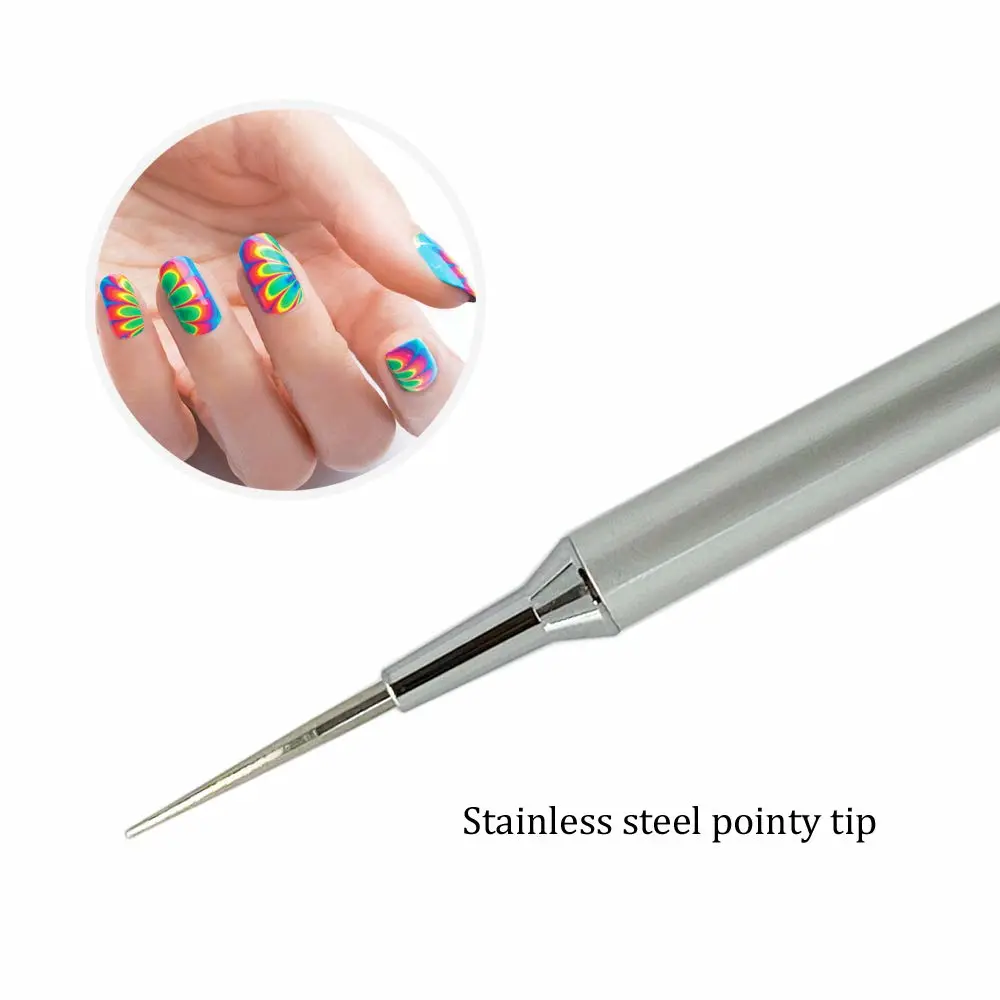 Nail Art Water Marble Tool for Watermarbling Pattern Manicure – Pointy Stainless Steel Picker Pen
