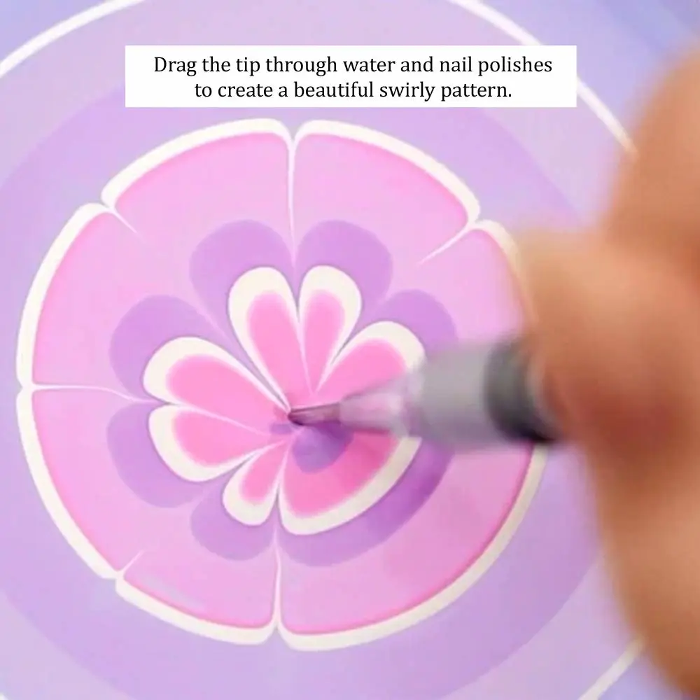 Nail Art Water Marble Tool for Watermarbling Pattern Manicure – Pointy Stainless Steel Picker Pen