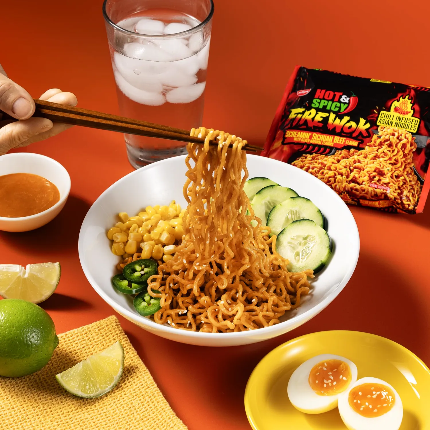 Nissin Fire Wok, Screamin Beef Flavor, Hot & Spicy Chile Infused Asian Noodles, 3.10 Ounce (Pack of 12)