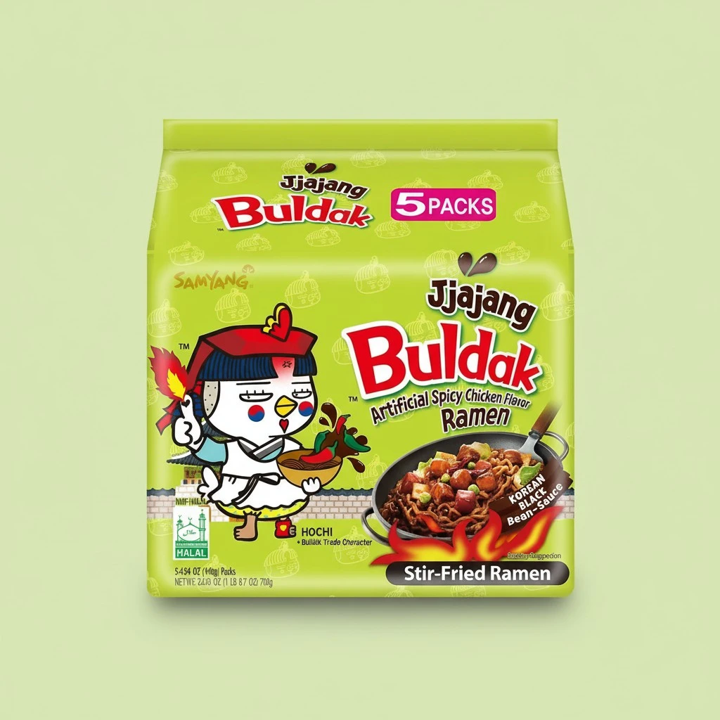 Samyang Jjajang Flavor Buldak Ramen Pack of 5