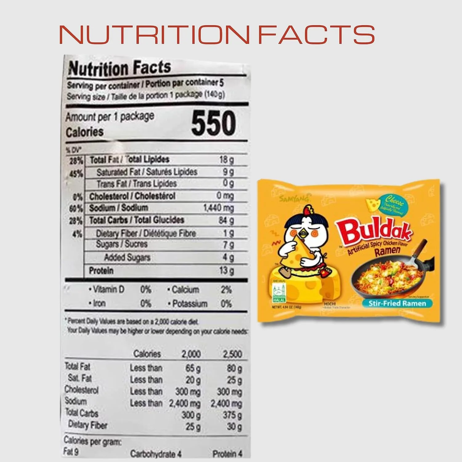 Samyang Cheese Flavor Buldak Ramen Pack of 5