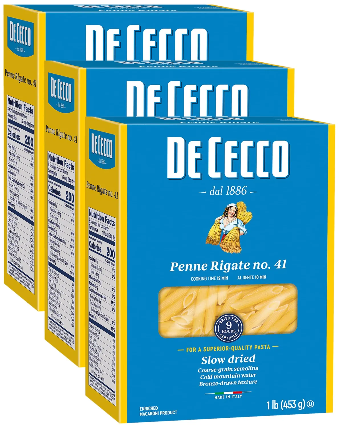 De Cecco Penne Rigate Pasta, 16 Oz (Pack of 3)