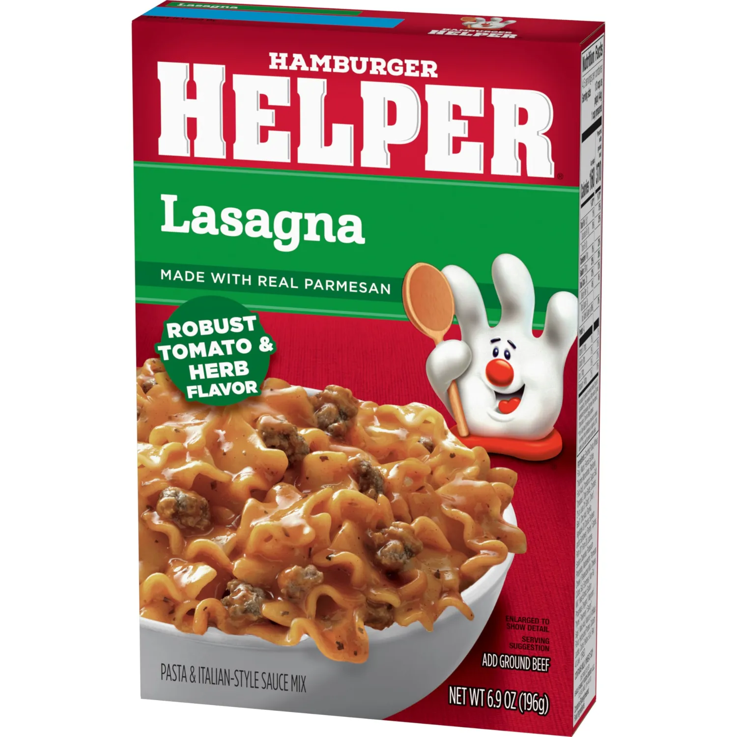 Hamburger Helper Pasta Lasagna, 6.9 Ounces, 12 per Case.