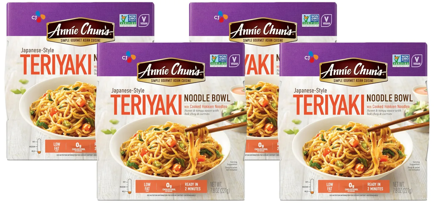 Annie Chun's Noodle Bowl, Teriyaki, Non-GMO, Vegan, 7.8 Ounce (Pack of 4)