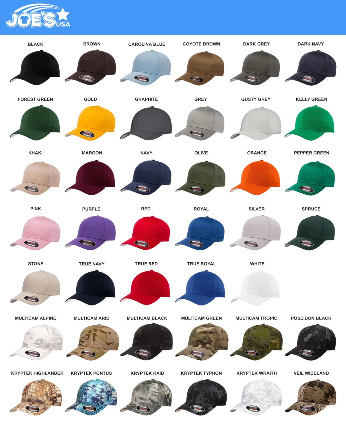 Flexfit Men's Athletic Baseball Fitted Cap - Premium Baseball Caps in Sizes S/M, L/XL and 2XL