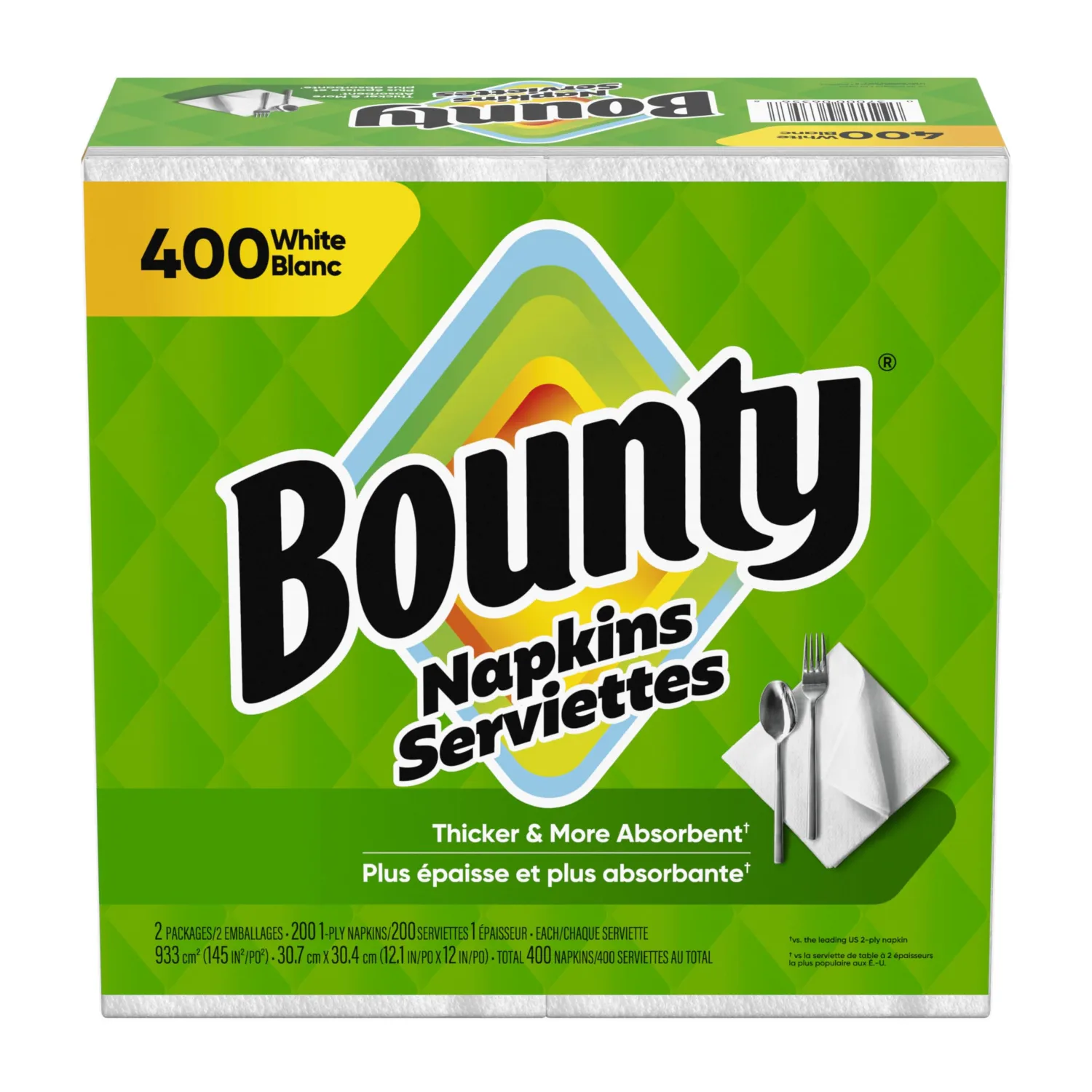 Bounty Paper Napkins, White, 400 Count