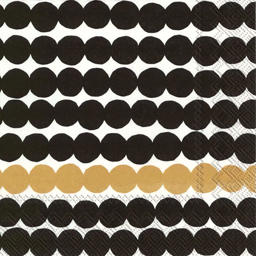 Boston International Ideal Home Range napkins, Rasymatto- Black/Gold, 20-Count, 5" x 5"