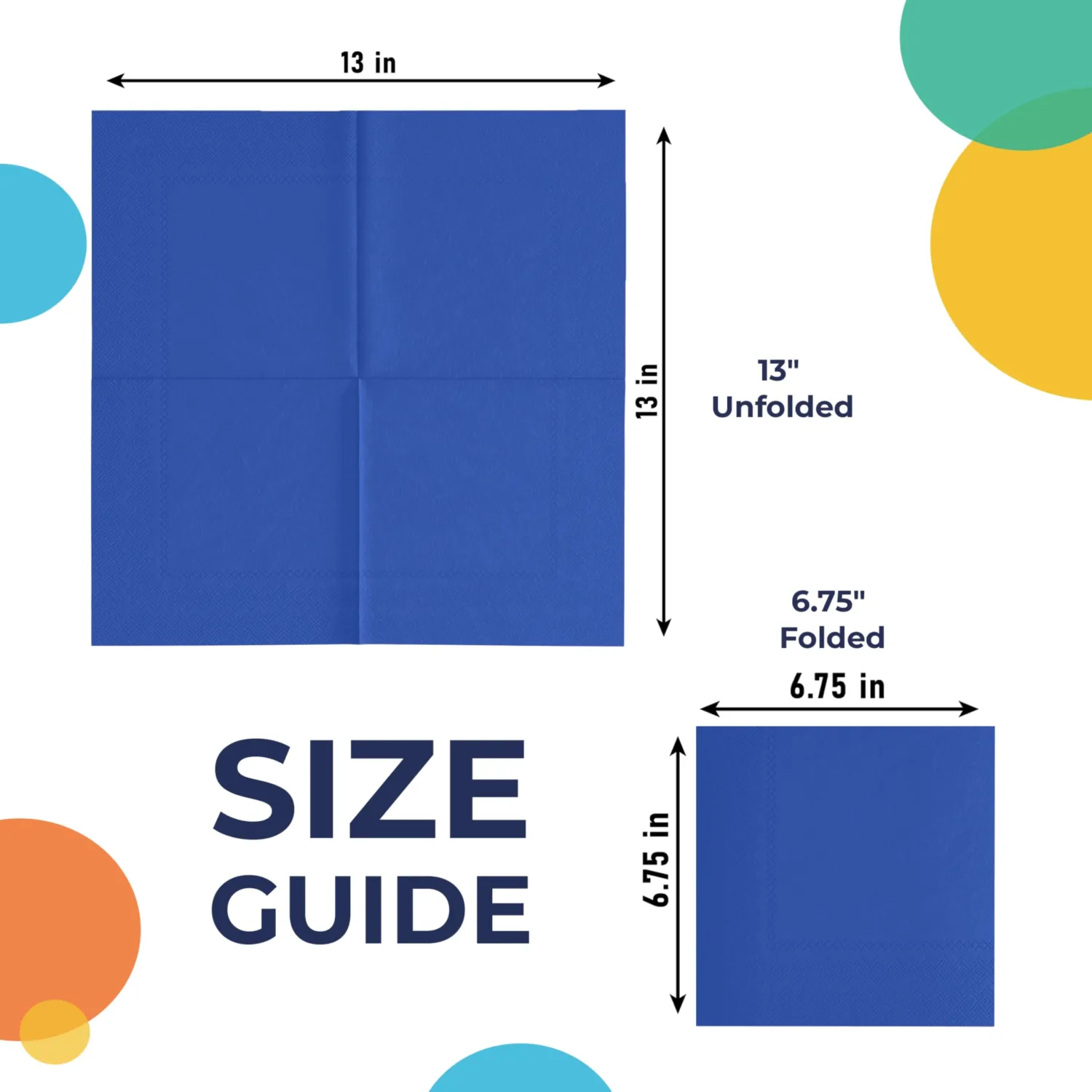 100 Pack Dark Blue Paper Napkins, 2 Ply Disposable Party Napkins - Great For Luncheon Or Dinner