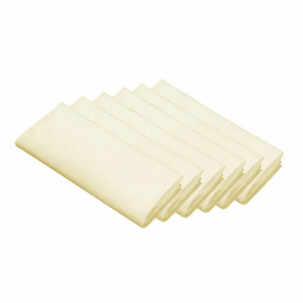 Surmente 17-Inch Polyester Cloth Napkins Linen Dinner Napkins - Set of 12 for Weddings, Banquets, or Restaurants (1-Dozen) (Ivory)