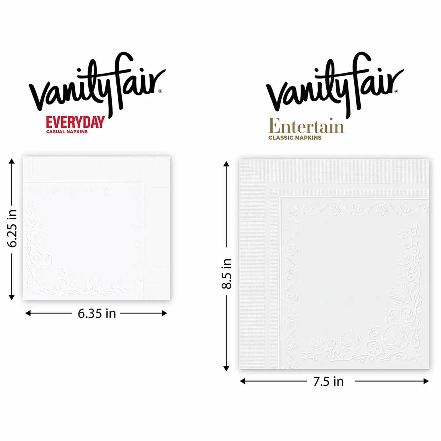 Vanity Fair Everyday Paper Napkins, 300 2-Ply Disposable Napkins, Dinner Size