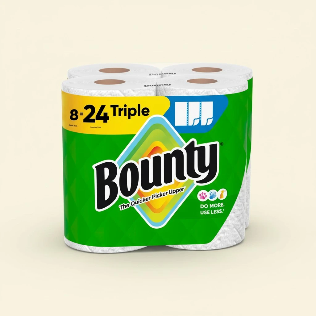 Bounty Select-A-Size Paper Towels, White, 8 Triple Rolls = 24 Regular Rolls