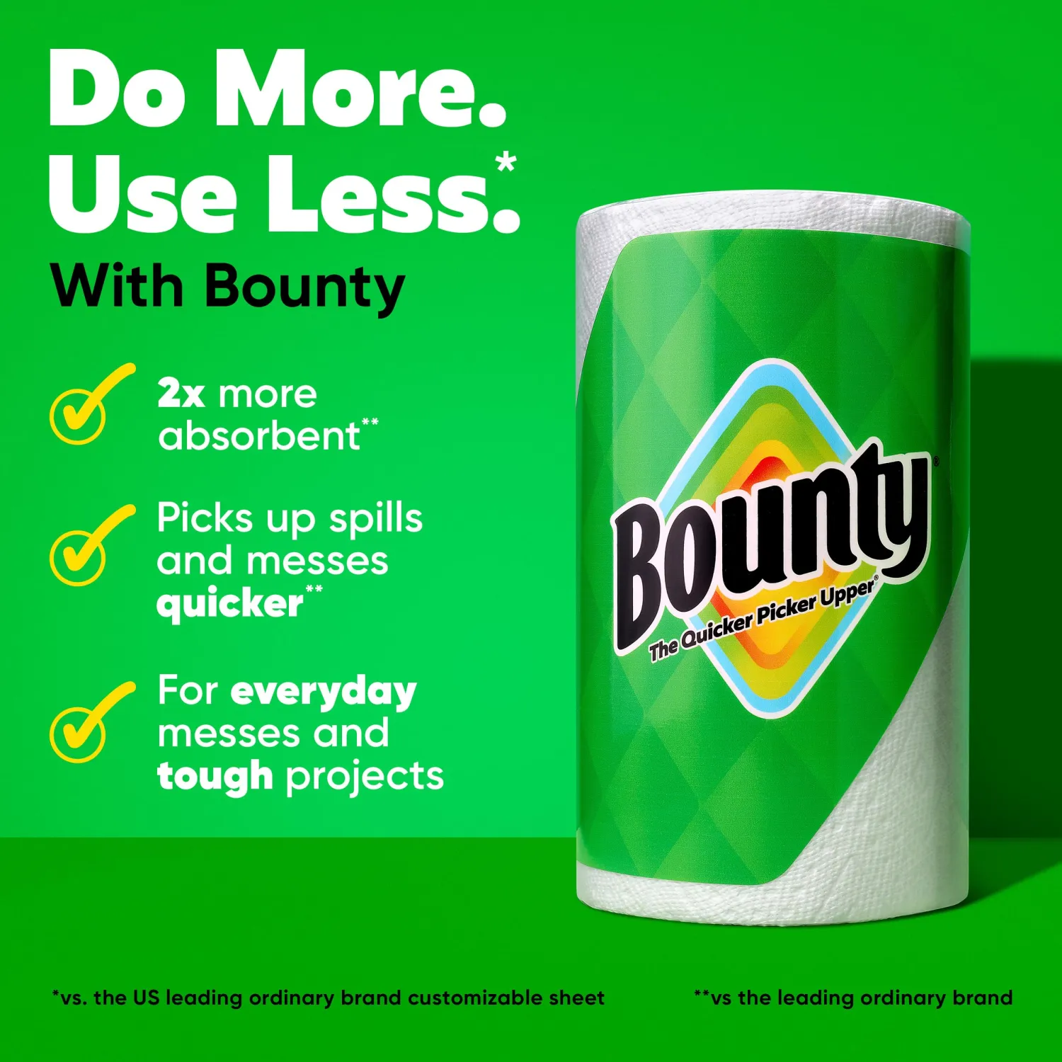 Bounty Full Sheet Paper Towels, White, 2 Triple Rolls = 6 Regular Rolls