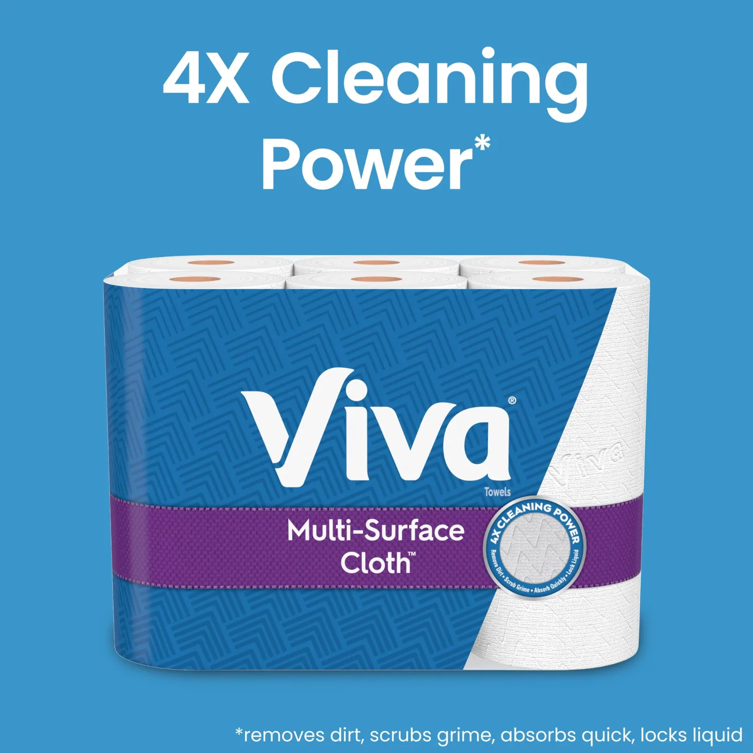 Viva Multi-Surface Cloth Paper Towels, 3 Double Rolls, 110 Sheets Per Roll